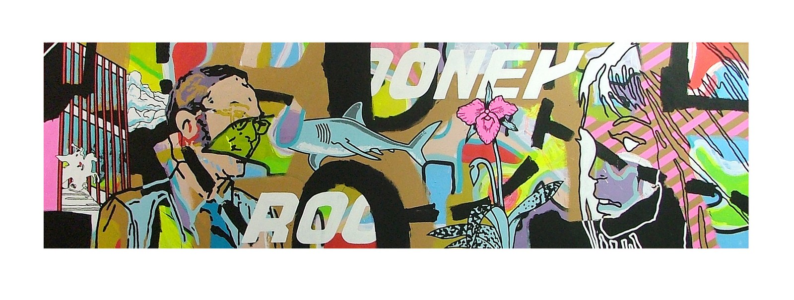 Cris Koch: Rooney oka Zaahra Beth, 2006. 150 x 430 cm, Acryl auf Leinwand, © Cris Koch